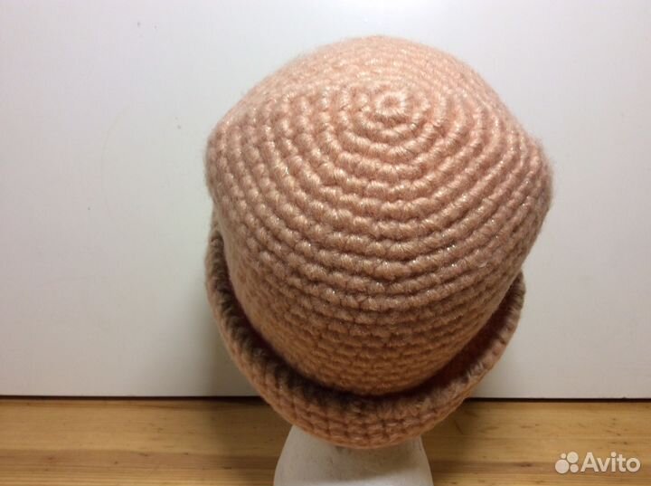 Персиковая шляпка с люрексом, 55-58, арт 213