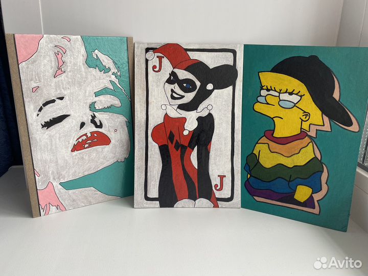 Картины на крафтовом картоне
