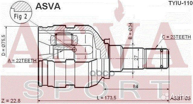 ШРУС внутренний перед лев tyiu110 asva