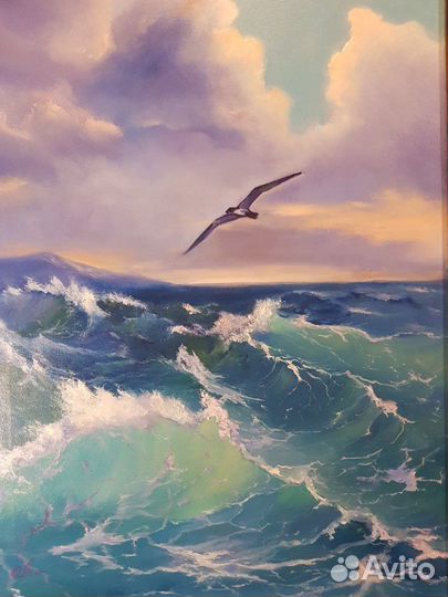 Морской пейзаж, живопись, картина маслом