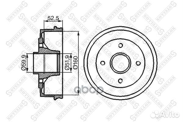 6025-3911-SX барабан тормозной без ABS Renault