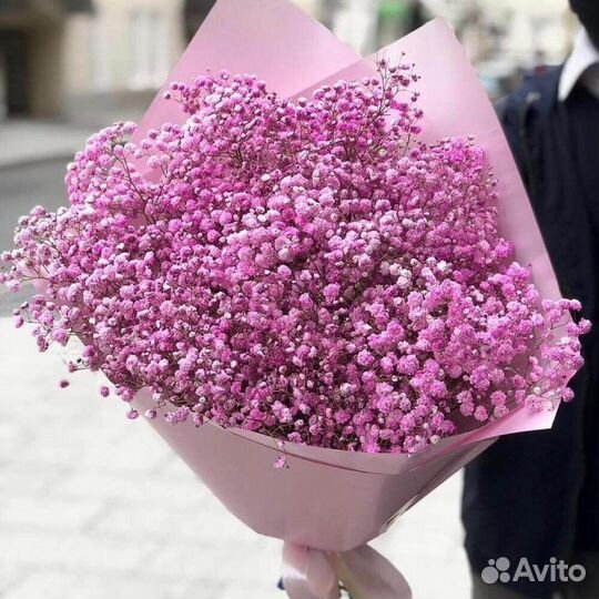 Букет из розовых гипсофил 27 шт