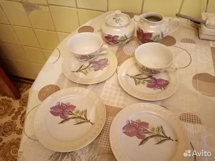 Фарфоровый набор, Дулево, керамическая ваза