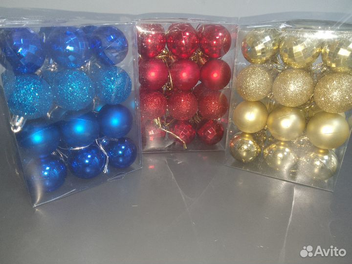 Новогодние шары набор из 24 штук