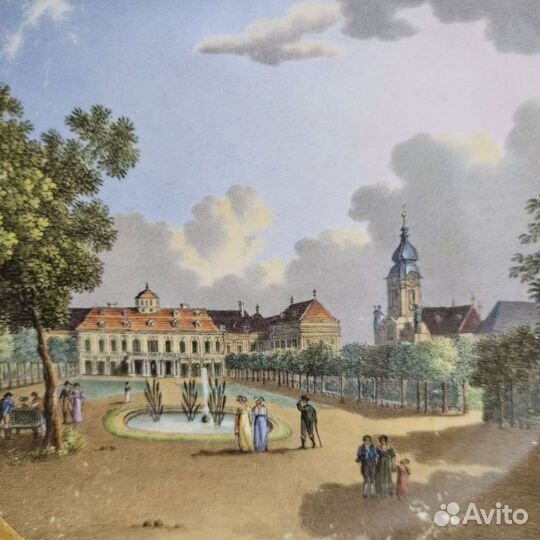 Тарелка Royal Vienna 1812г Вид Люксембургского сад
