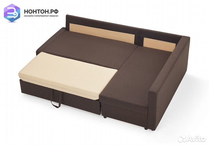 Диван угловой дельфин Поло кофейный