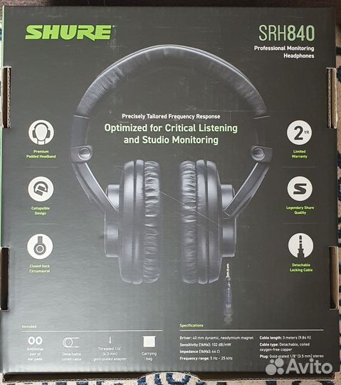 Наушники Shure SRH840