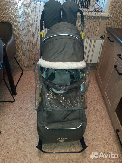 Детские санки коляска на колесах