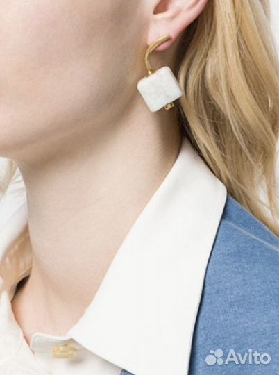 Marni серьги золото/мрамор Marble Earrings in Gold