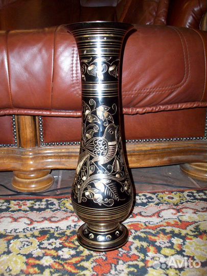 Вазы латунь до 51 см Индия ручная работа Эмаль от