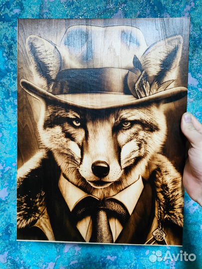 Картина. Подарок. Портрет выжженный на дереве