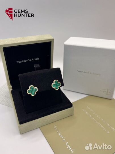 Золотые серьги van cleef