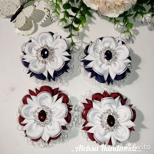 Резинка для волос,школьные бантики камелии