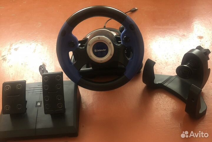 Игровой руль с педалями и коробкой передач для пк