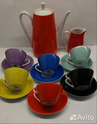 Кофейный сервиз радуга на 6 персон. kahla ГДР герм