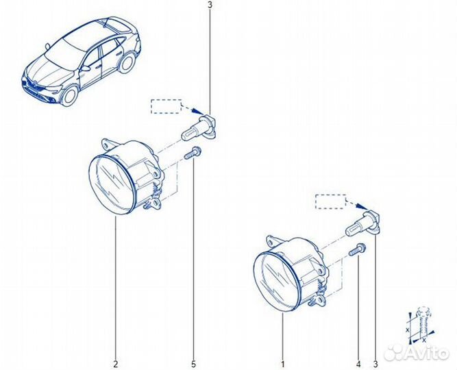 Противотуманная фара (птф) передняя Renault Arkana