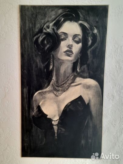 Картина на дереве + портрет по фото