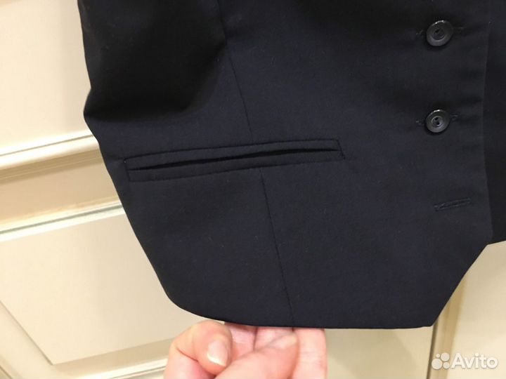 Жилет синий школьный на подкладке для девочки 140