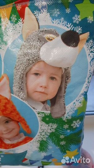 Волк, новогодняя шапка