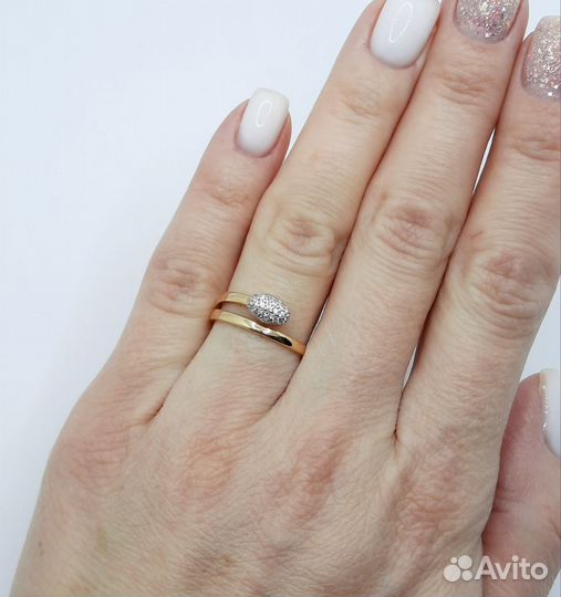 Золотое кольцо 16 размер Спичка
