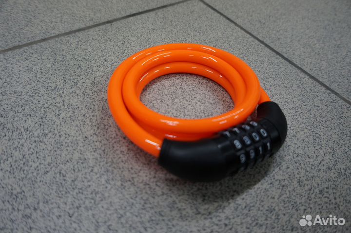 Противоугонный кодовый трос TopRace12х1200мм неон