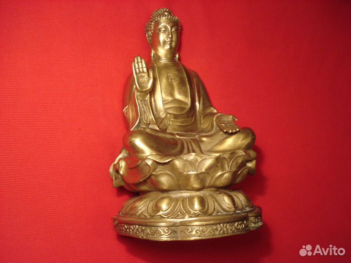 Бюст Будды бронзы 29см Буддизм Индия Большой