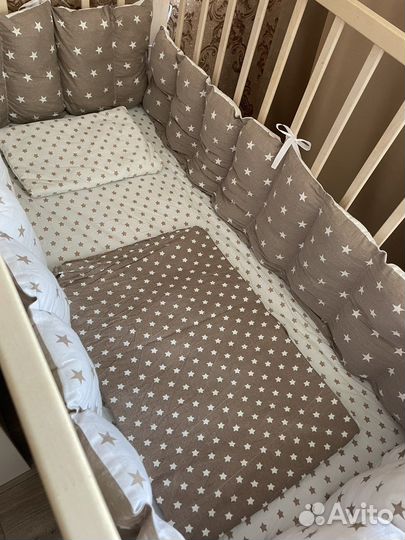 2 комплекта бортиков+постельное белье