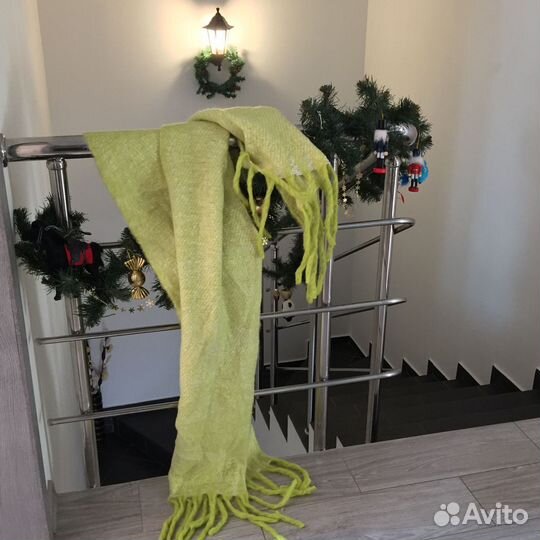 Длинный Шарф шаль неоновый кислотный необычный y2k