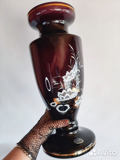 Ваза Богемия Чехословакия 40 см, Кувшин Конфетница