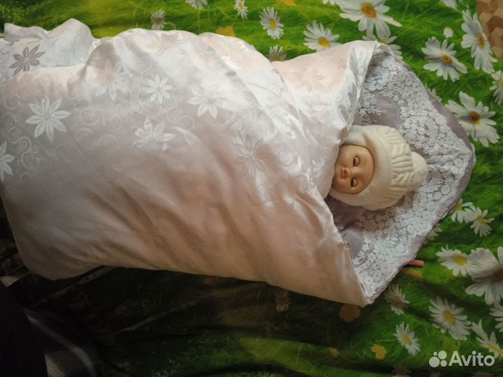 На выписку зимнее одеяло ручная работа