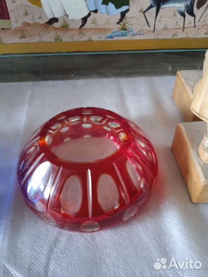 Пепельница цветной хрусталь