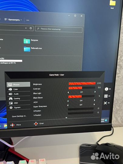 2 Монитора Acer 21,5д и Samsung с динамиками Идеал