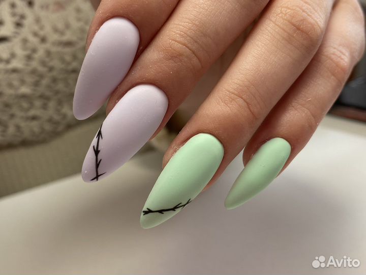 Наращивание ногтей, покрытие гель лаком