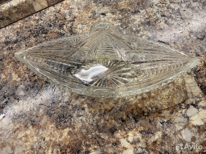 Конфетница хрустальный ладья СССР