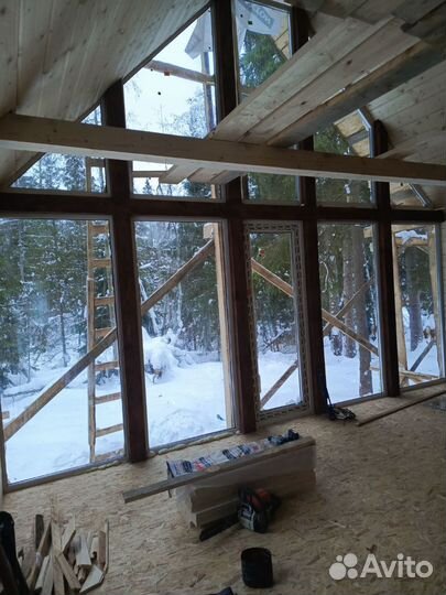 Каркасный дом под ключ. A-Frame.Barn house.бригада