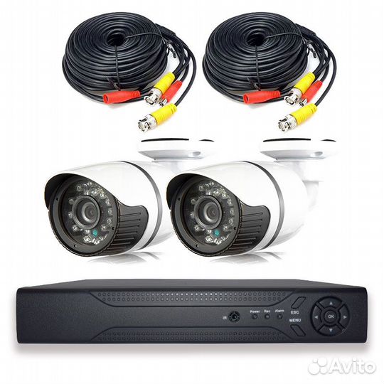 Комплект видеонаблюдения 2 камеры 2Mp Б/п доставка
