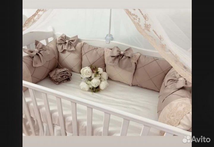 Бортики и балдахин в кроватку