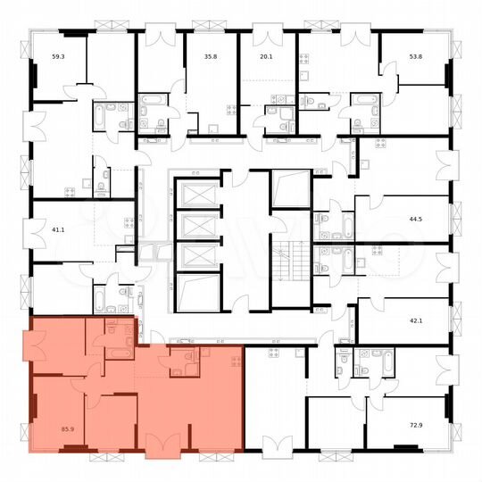 3-к. квартира, 85,9 м², 18/23 эт.