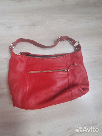 Сумка женская натуральная кожа красная