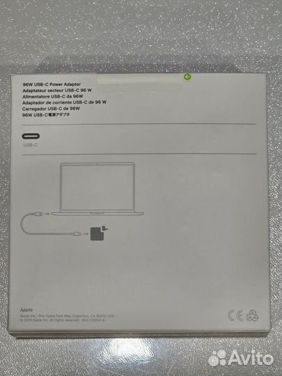 Адаптер питания Apple A2166 USB-C, 96Вт,mx0j2zm/a