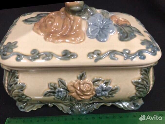 Шкатулка для украшений ссср.Фаянс