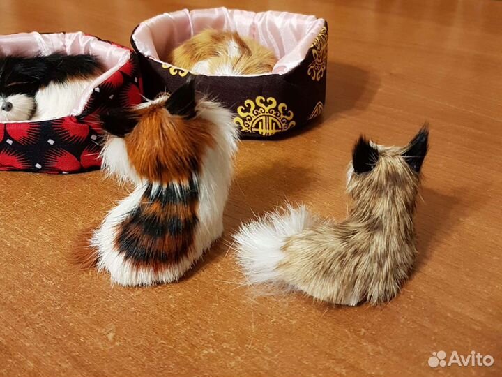 Набор из 4х сувенирных игрушек из меха