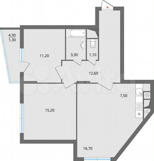 2-к. квартира, 41 м², 15/27 эт.