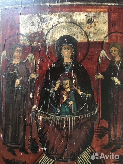 Икона Богородица Оклад С молитвой Надпись