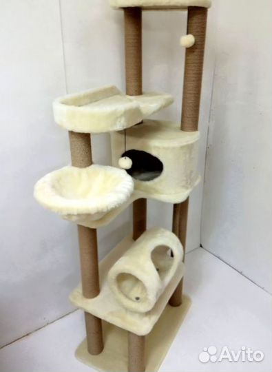 Красивый комплекс с гамаками высокий для крупных кошек c гарантией