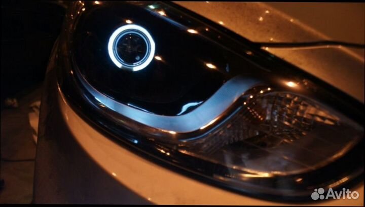 Би линзы Ксенон на Хендай Солярис