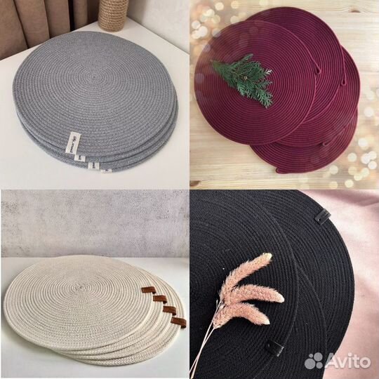 Салфетки, корзинки из хлопкового шнура