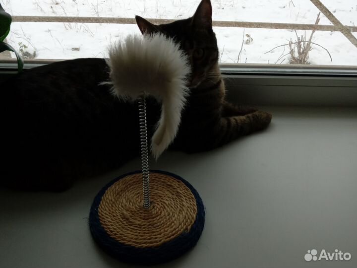 Игрушка для кошек Мышка на пружине