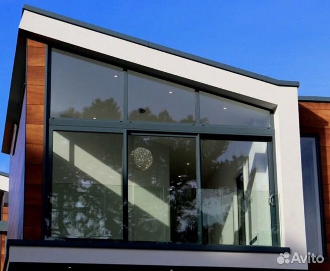 Алюминиевые окна теплые цветные