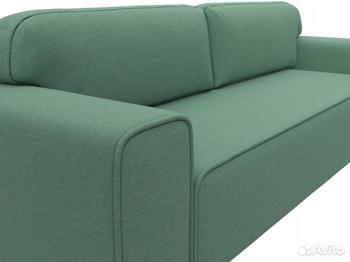 Диван прямой Лига-029, рогожка, амур зеленый
